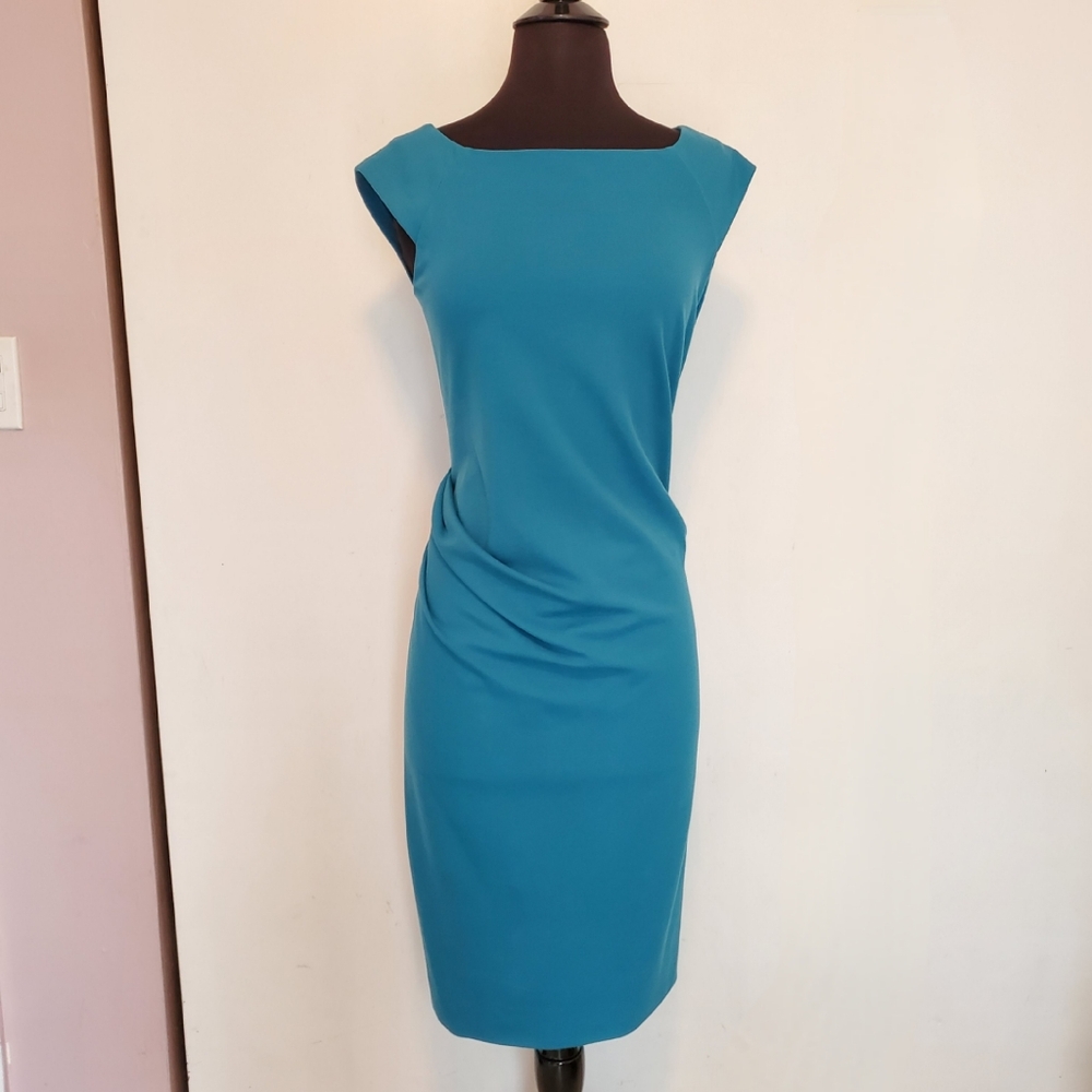 Diane Von Furstenberg Dress Gabi Knit Suiting Stretch Sheath Size 4